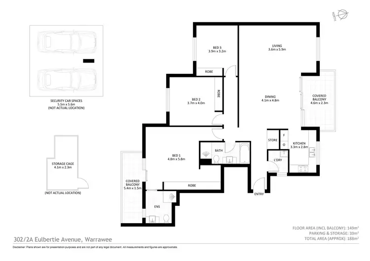 Floorplan of Homely unit listing, 302/2A Eulbertie Avenue, Warrawee NSW 2074