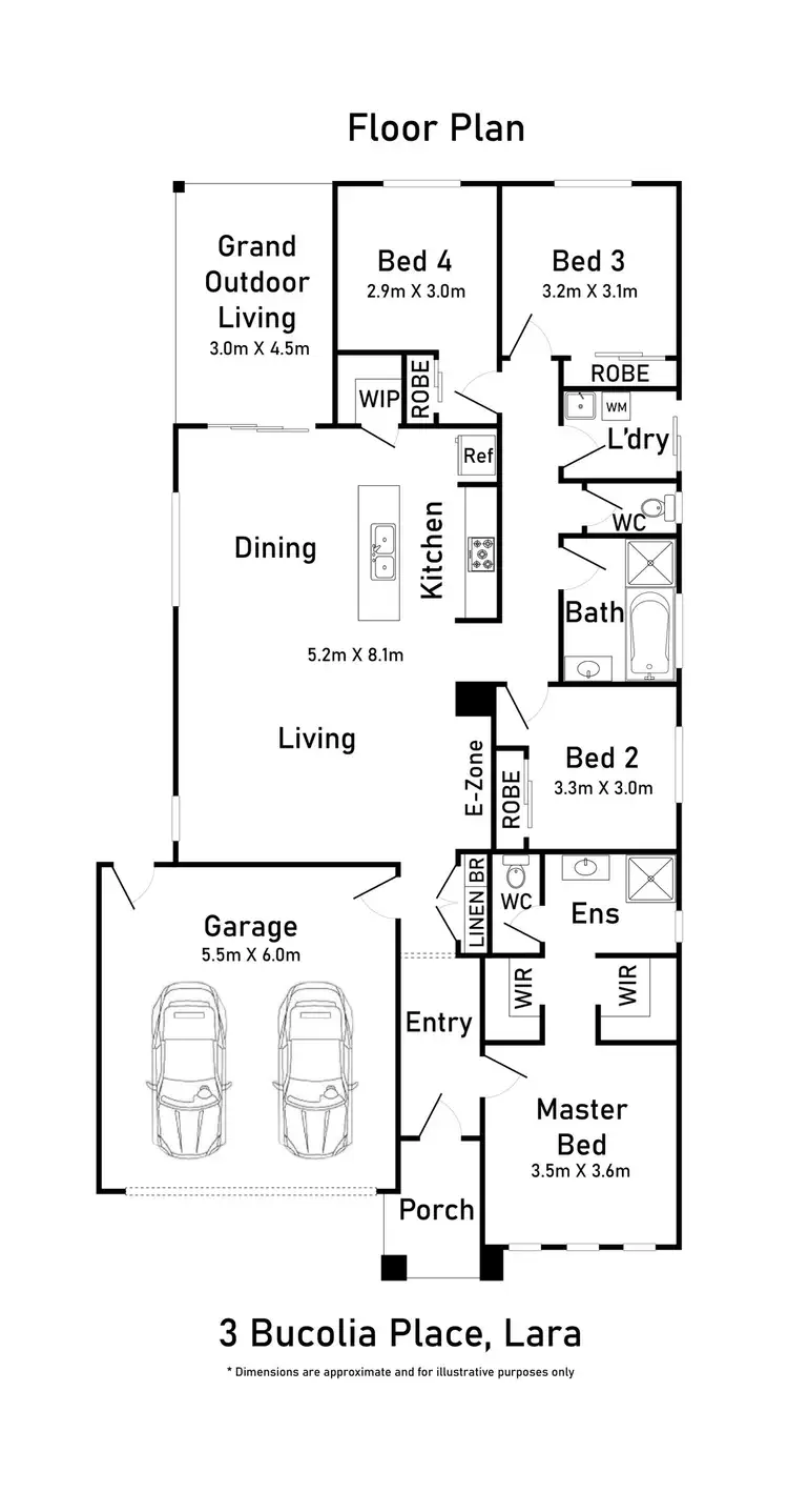 Floorplan of Homely house listing, 3 Bucolia Place, Lara VIC 3212