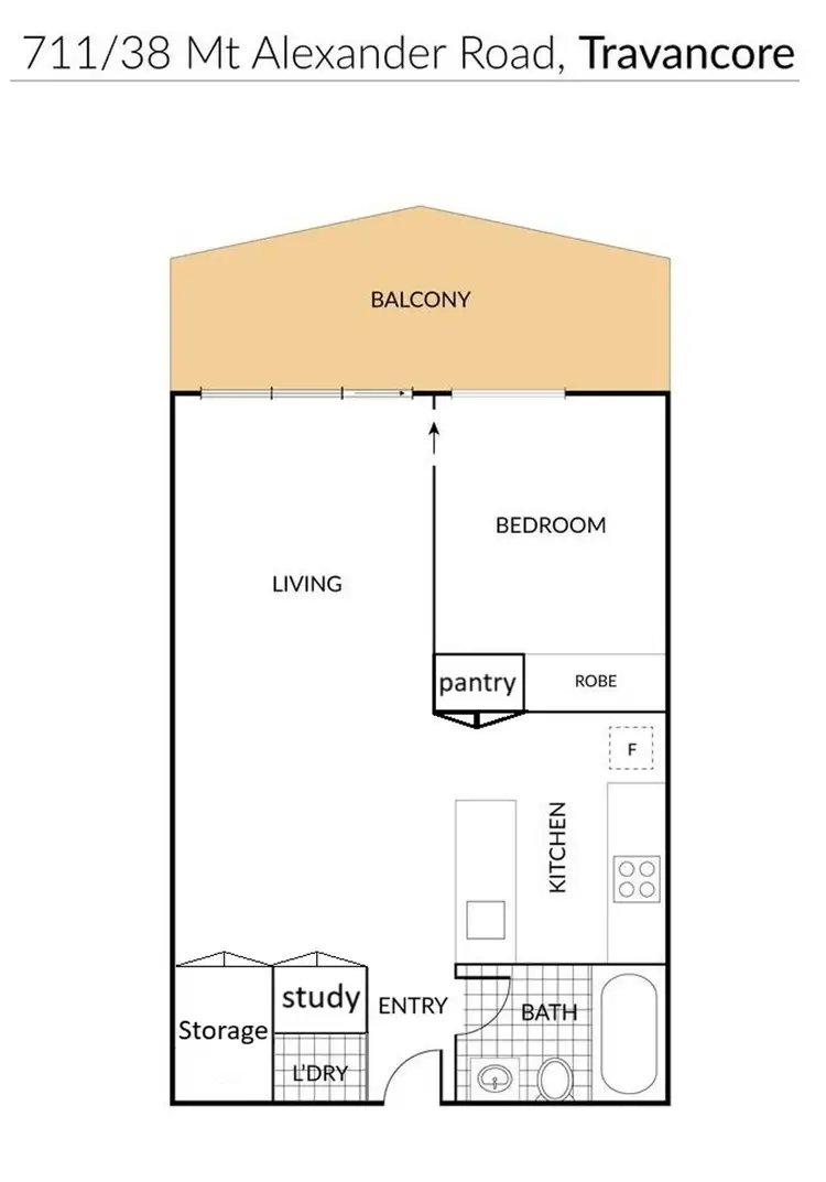 Floorplan of Homely apartment listing, 711/38 Mt Alexander Road, Travancore VIC 3032