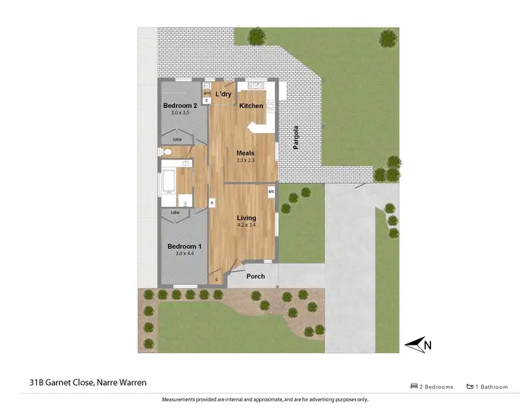 Floorplan of Homely unit listing, 31B Garnet Close, Narre Warren VIC 3805