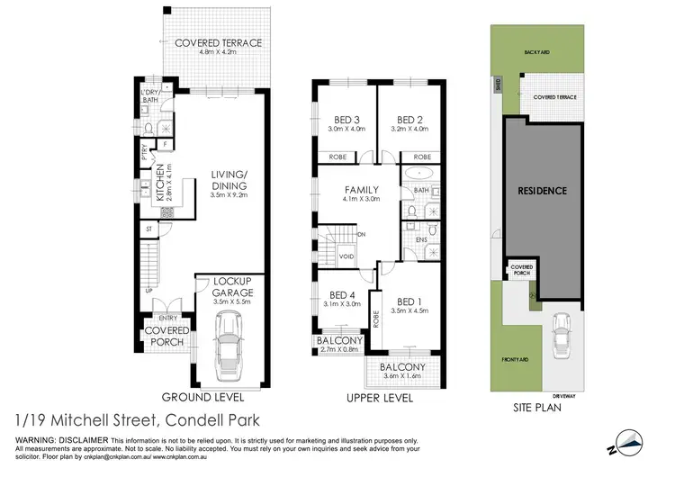 Floorplan of Homely townhouse listing, 1/19 Mitchell Street, Condell Park NSW 2200