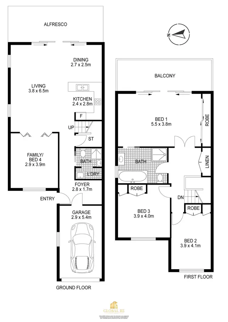 Floorplan of Homely semi-detached listing, 1/30 Water Street, Cabramatta West NSW 2166