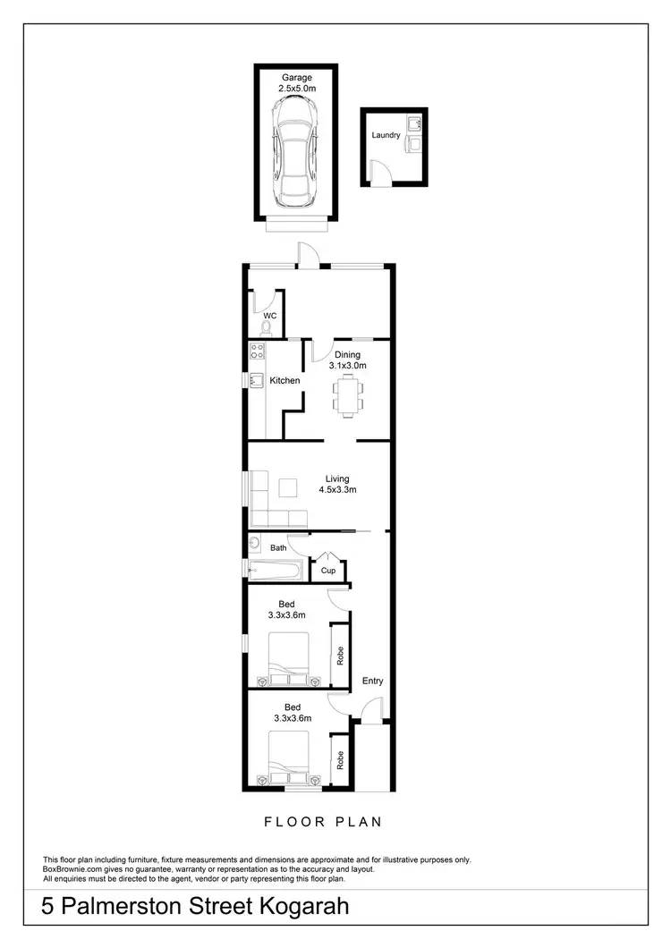 Floorplan of Homely house listing, 5, Palmerston Street, Kogarah NSW 2217