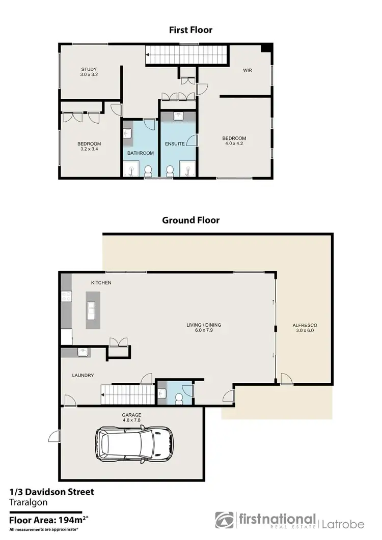 Floorplan of Homely townhouse listing, 1/3 Davidson Street, Traralgon VIC 3844