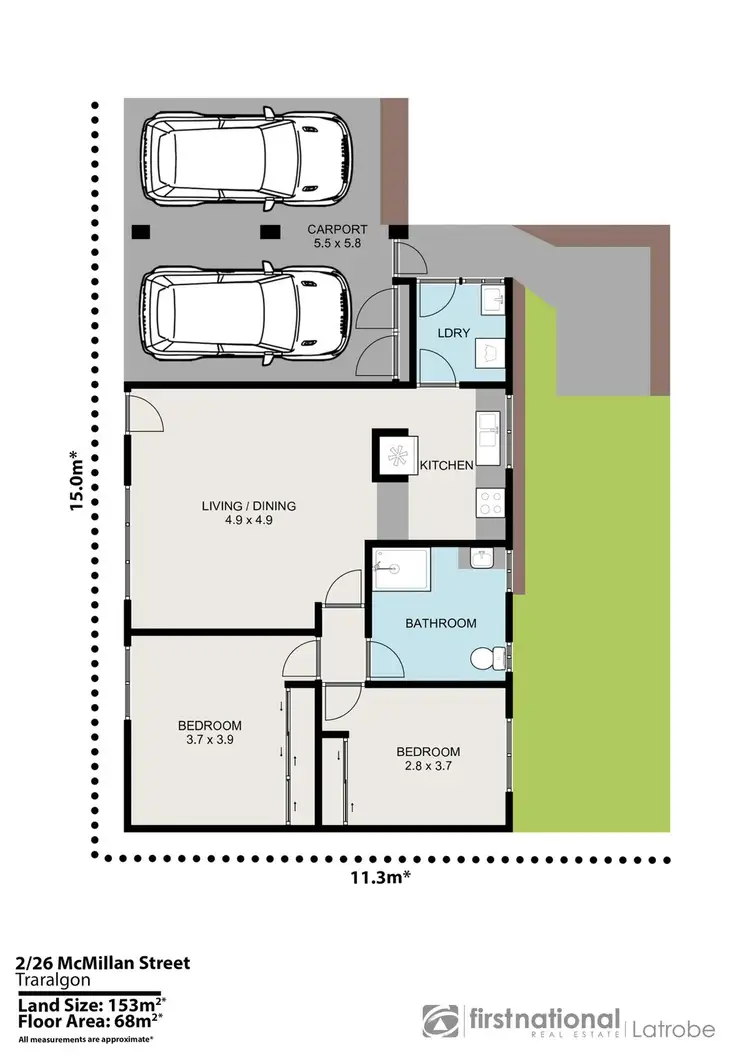 Floorplan of Homely unit listing, 2/26 McMillan Street, Traralgon VIC 3844