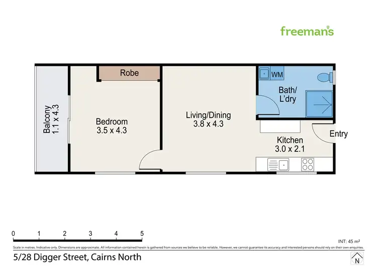 Floorplan of Homely apartment listing, 5/28 Digger Street, Cairns North QLD 4870