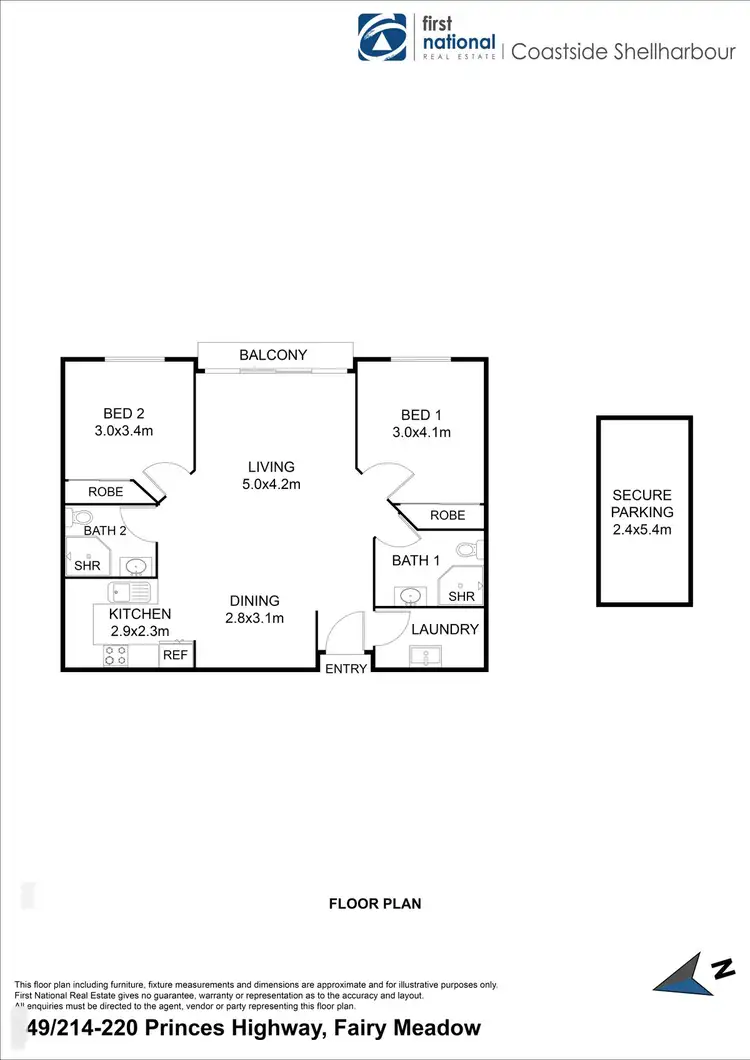 Floorplan of Homely unit listing, 49/214-220 Princes Highway, Fairy Meadow NSW 2519