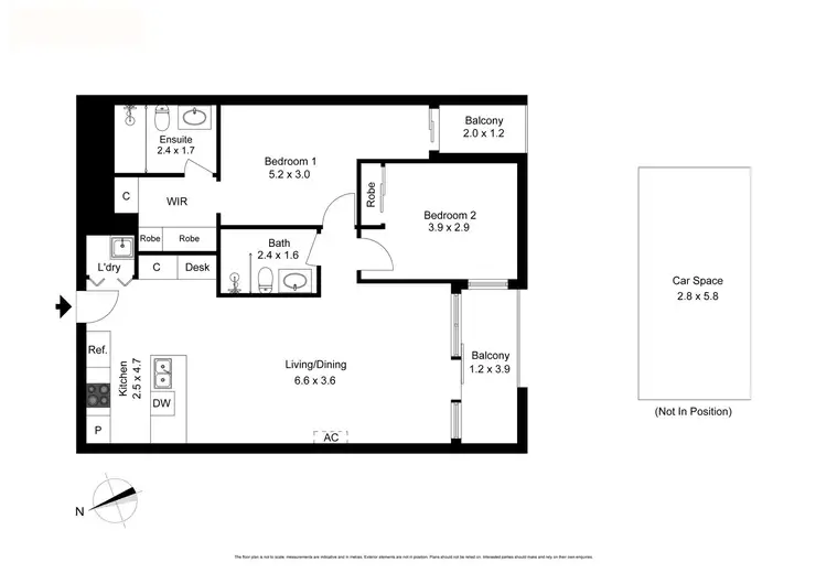 Floorplan of Homely apartment listing, 313/62 Mt Alexander Rd, Travancore VIC 3032