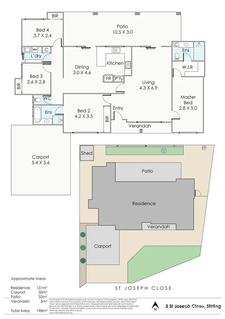 Floorplan of Homely house listing, 3 St Joseph Close, Stirling WA 6021