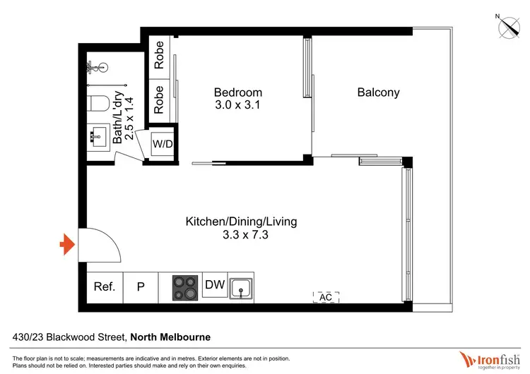 Floorplan of Homely apartment listing, 430/23 Blackwood Street, North Melbourne VIC 3051