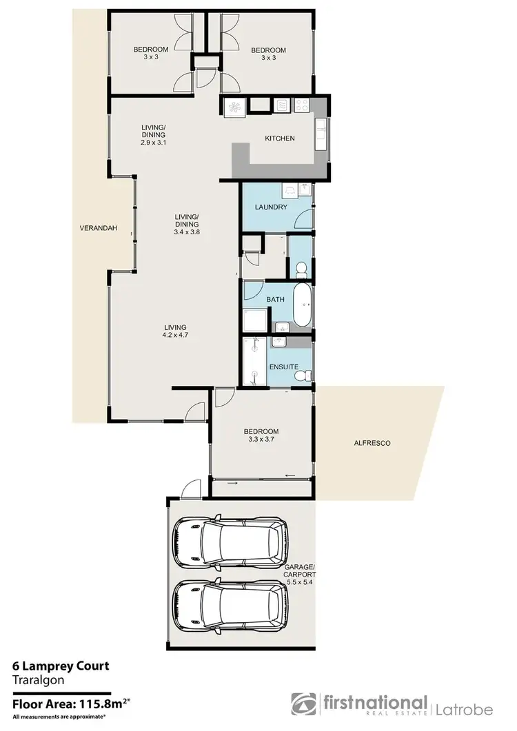 Floorplan of Homely house listing, 6 Lamprey Court, Traralgon VIC 3844