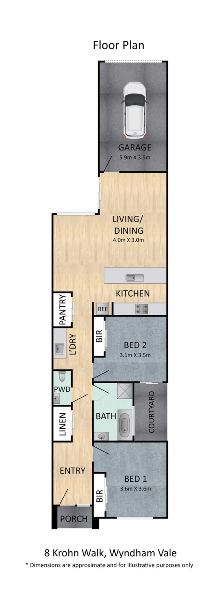 Floorplan of Homely house listing, 8 Krohn Walk, Wyndham Vale VIC 3024
