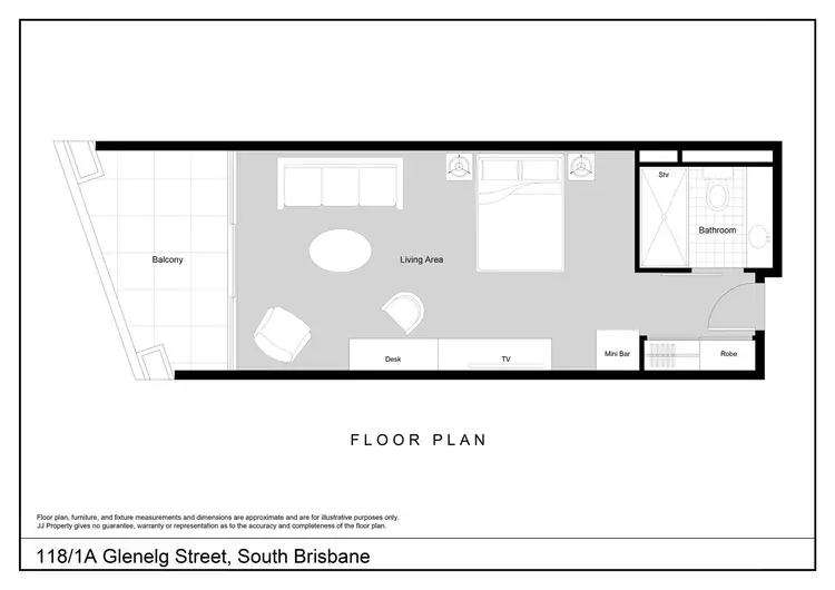 Floorplan of Homely apartment listing, 118/1A Glenelg Street, South Brisbane QLD 4101