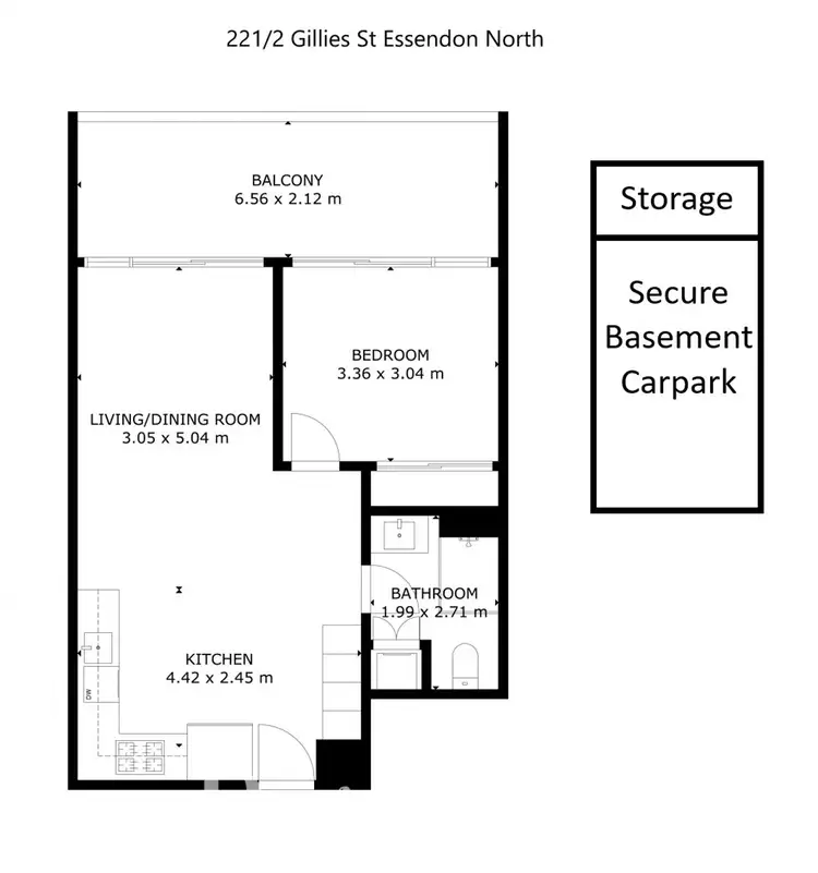 Floorplan of Homely apartment listing, 221/2 Gillies Street, Essendon North VIC 3041