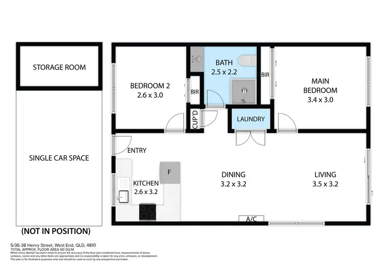 Floorplan of Homely unit listing, 5/36-38 HENRY STREET, West End QLD 4810