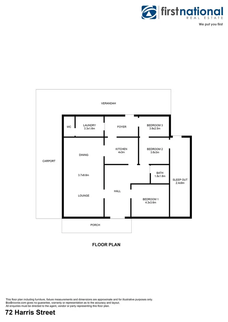 Floorplan of Homely house listing, 72 Harris Street, Broken Hill NSW 2880