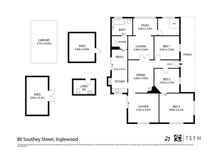 Floorplan of Homely house listing, 80 Southey Street, Inglewood VIC 3517