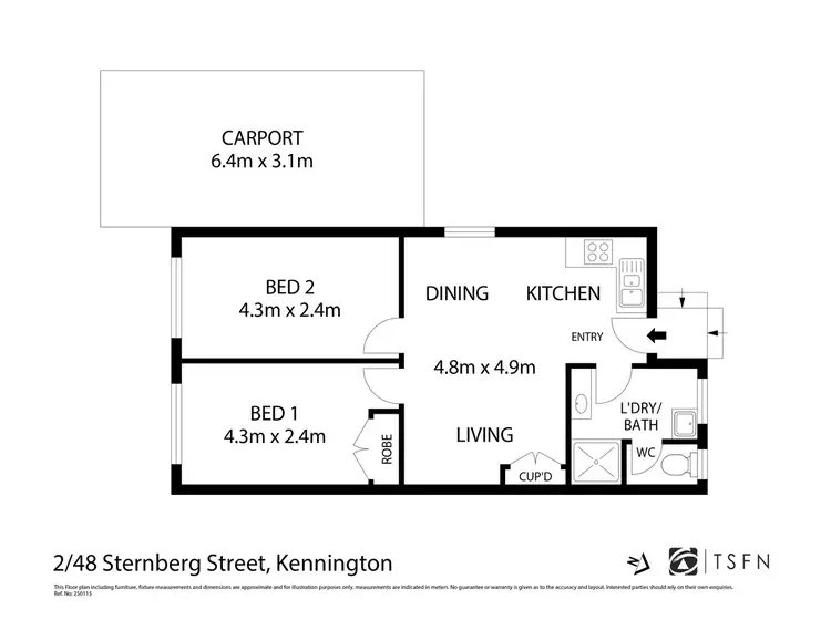 Floorplan of Homely unit listing, 2/48 Sternberg Street, Kennington VIC 3550