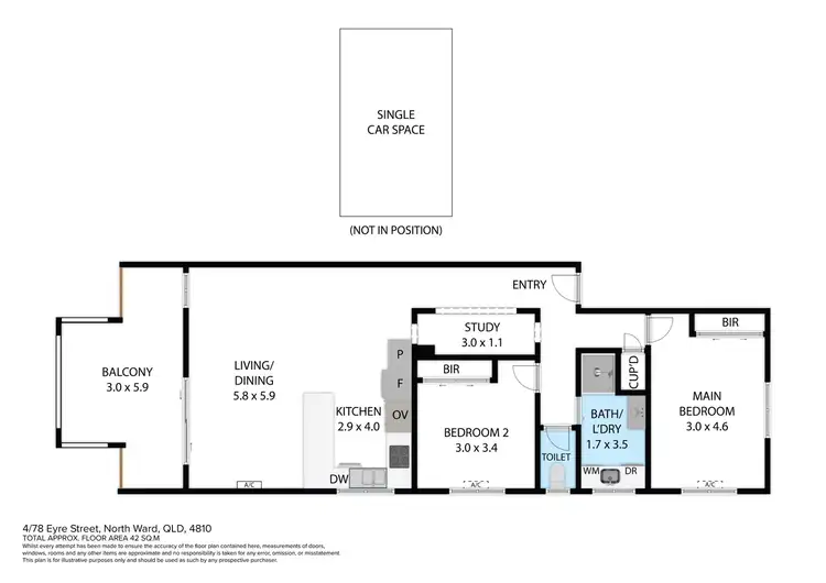 Floorplan of Homely unit listing, 4/78 EYRE STREET, North Ward QLD 4810