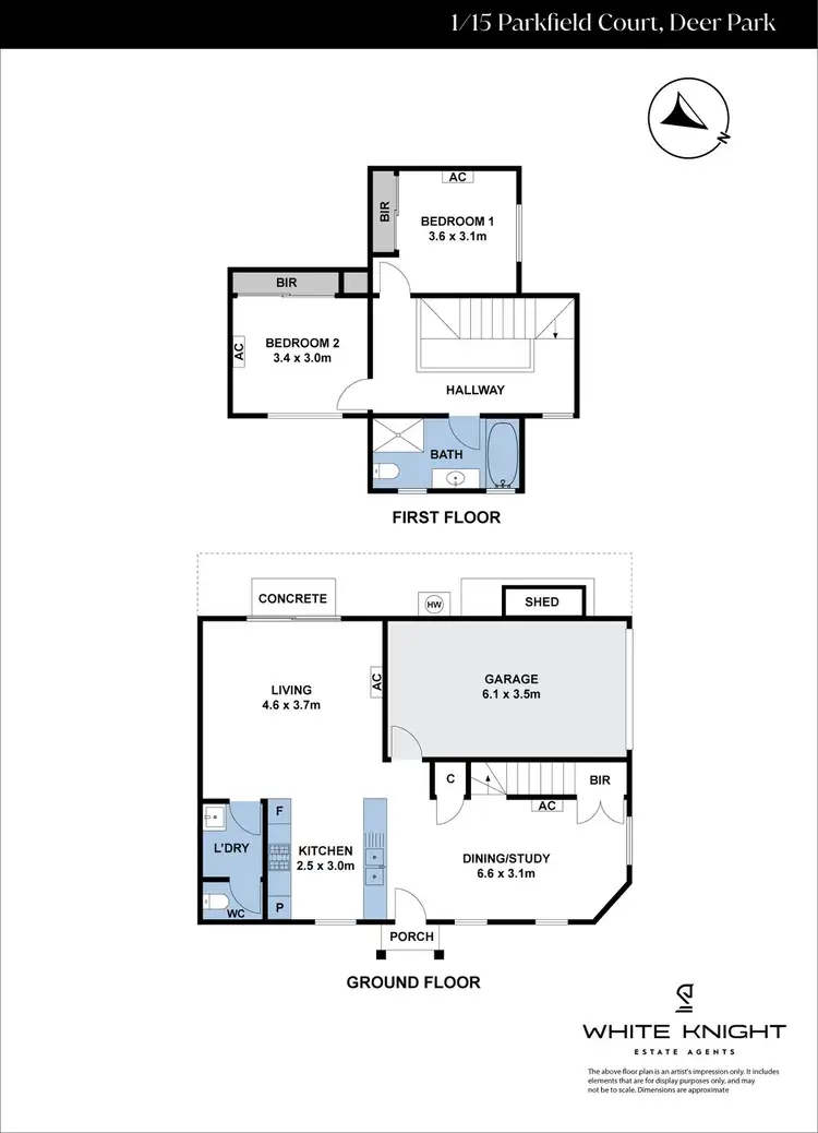 Floorplan of Homely townhouse listing, 1/15 Parkfield Court, Deer Park VIC 3023