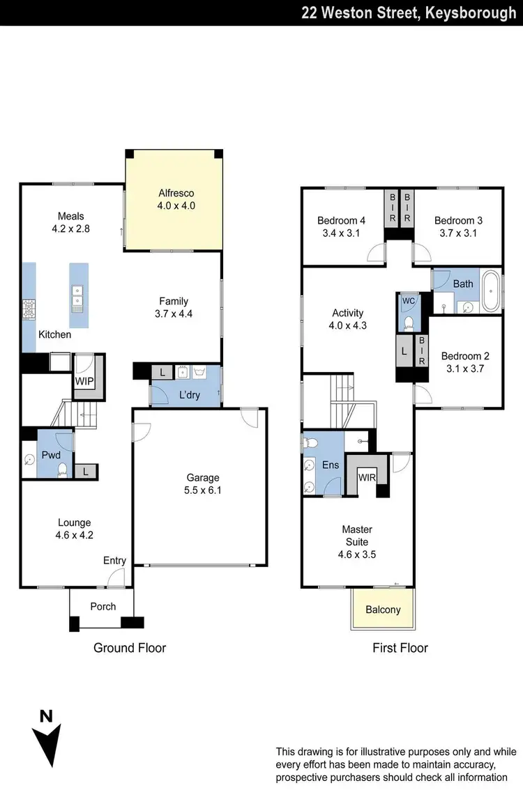Floorplan of Homely house listing, 22 Weston Street, Keysborough VIC 3173