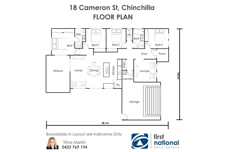 Floorplan of Homely house listing, 18 Cameron Street,, Chinchilla QLD 4413