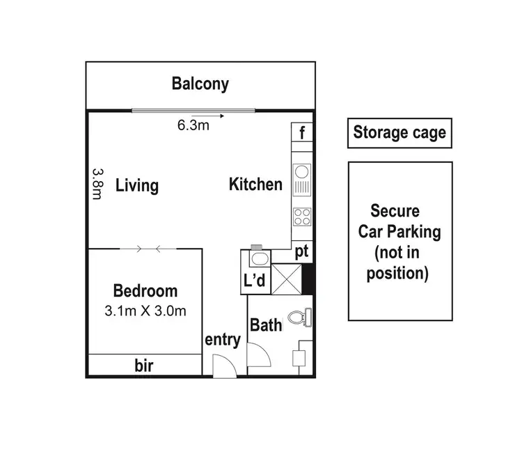 Floorplan of Homely apartment listing, 305/187 Boundary Road, North Melbourne VIC 3051