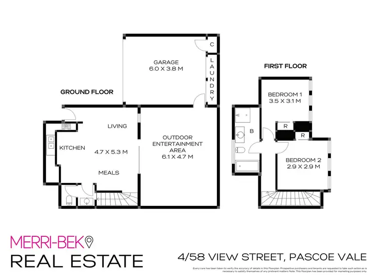 Floorplan of Homely townhouse listing, 4/58 View Street, Pascoe Vale VIC 3044