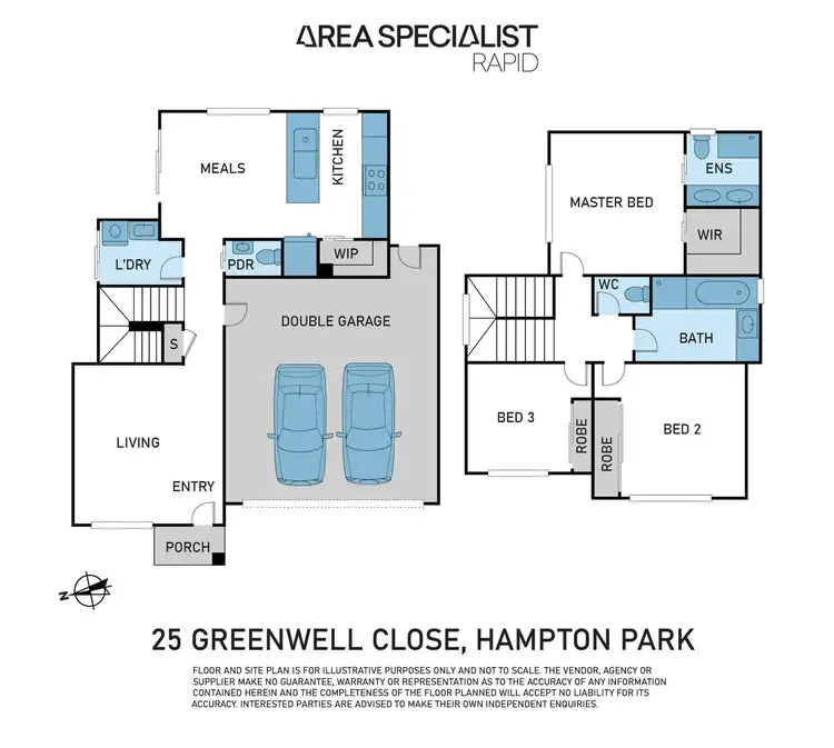 Floorplan of Homely house listing, 25 Greenwell Close, Hampton Park VIC 3976
