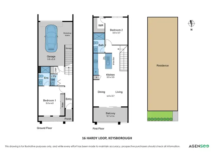 Floorplan of Homely townhouse listing, 16 Hardy Loop, Keysborough VIC 3173