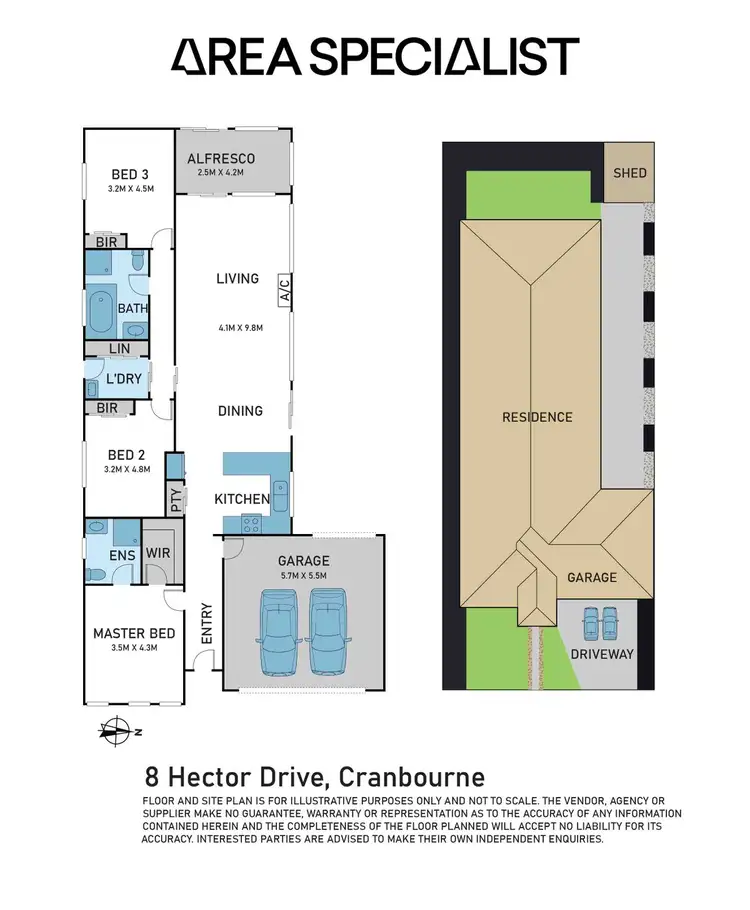 Floorplan of Homely house listing, 8 Hector Drive, Cranbourne VIC 3977