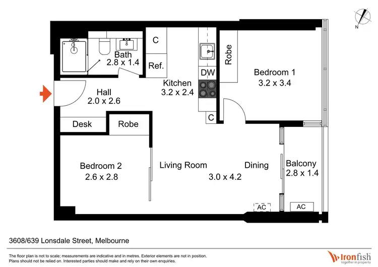 Floorplan of Homely apartment listing, 3608/639 Londsdale Street, Melbourne VIC 3000
