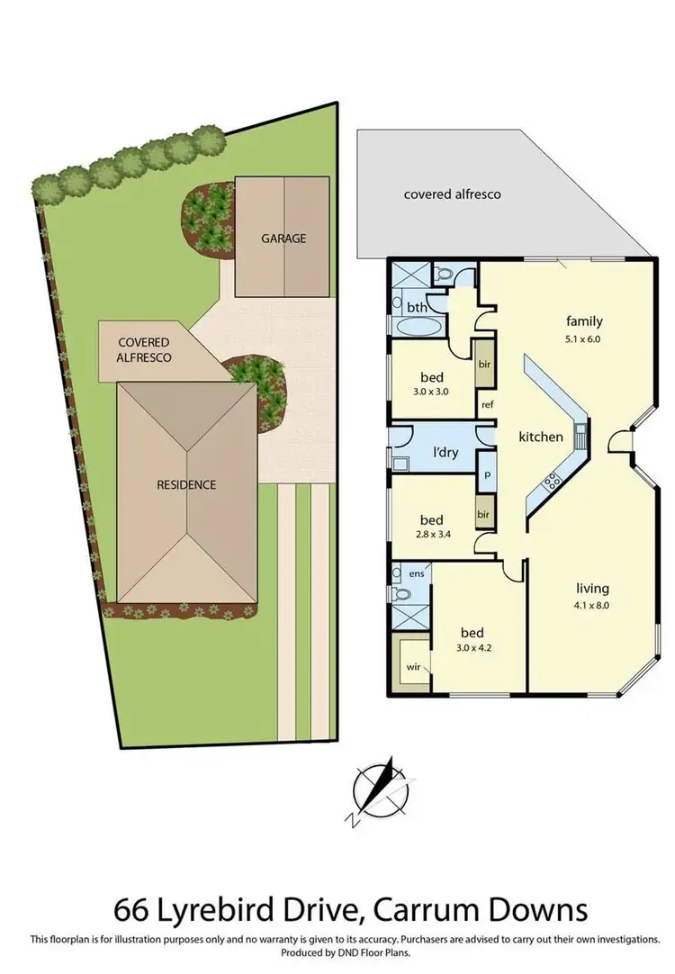 Floorplan of Homely house listing, 66 Lyrebird Drive, Carrum Downs VIC 3201