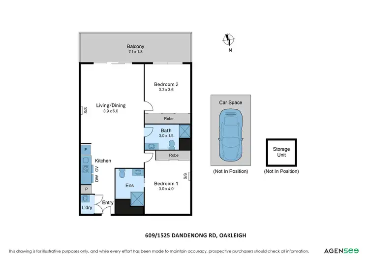 Floorplan of Homely apartment listing, 609/1525 Dandenong Road, Oakleigh VIC 3166