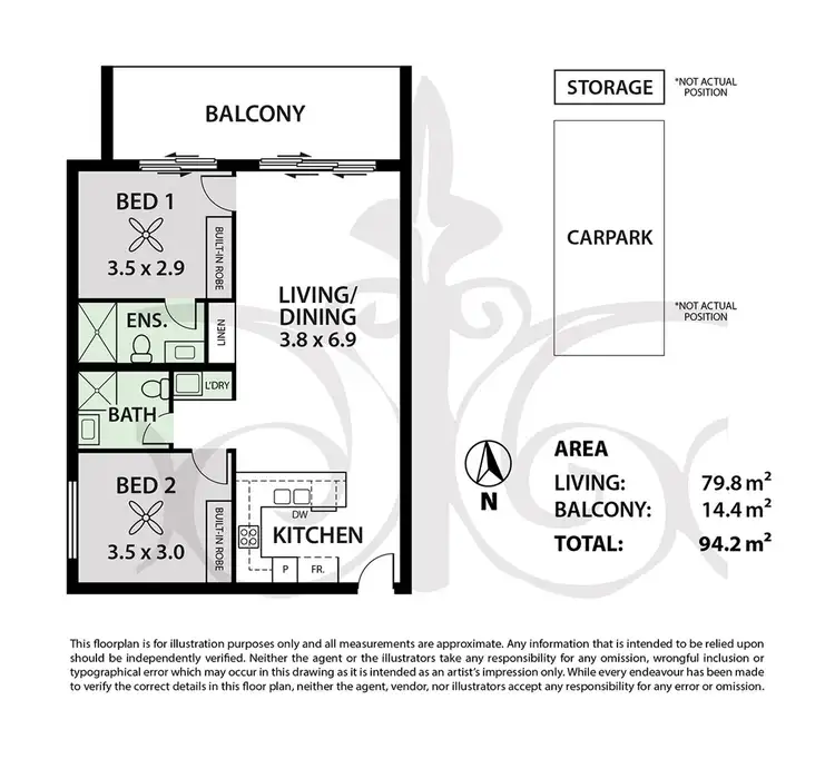 Floorplan of Homely apartment listing, 104/2 Post Parade, St Clair SA 5011