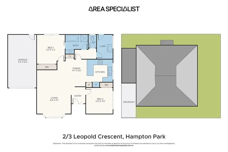 Floorplan of Homely unit listing, 2/3 Leopold Crescent, Hampton Park VIC 3976
