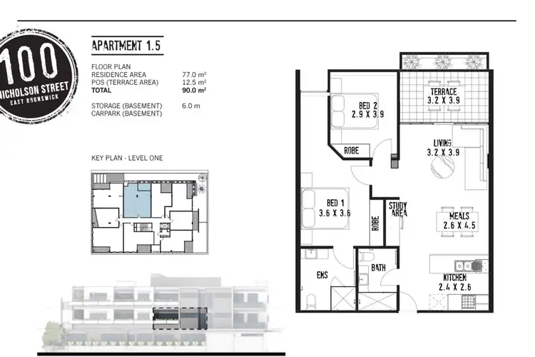 Floorplan of Homely apartment listing, 105/100 Nicholson Street, Brunswick East VIC 3057