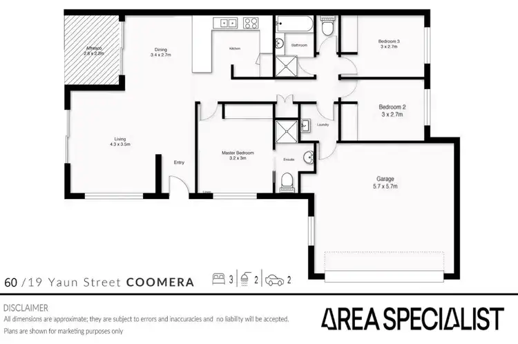 Floorplan of Homely semi-detached listing, 60/19 Yaun Street, Coomera QLD 4209