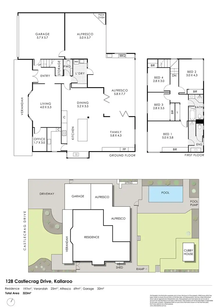 Floorplan of Homely house listing, 128 CASTLECRAG DRIVE, Kallaroo WA 6025