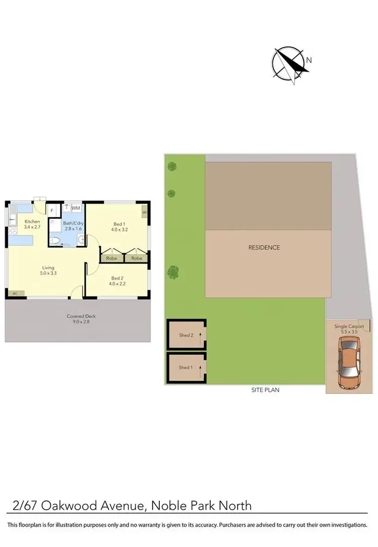 Floorplan of Homely unit listing, 2/67 Oakwood Avenue, Noble Park North VIC 3174