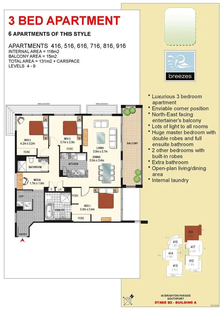Floorplan of Homely apartment listing, 416/3 Como Crescent, Southport QLD 4215