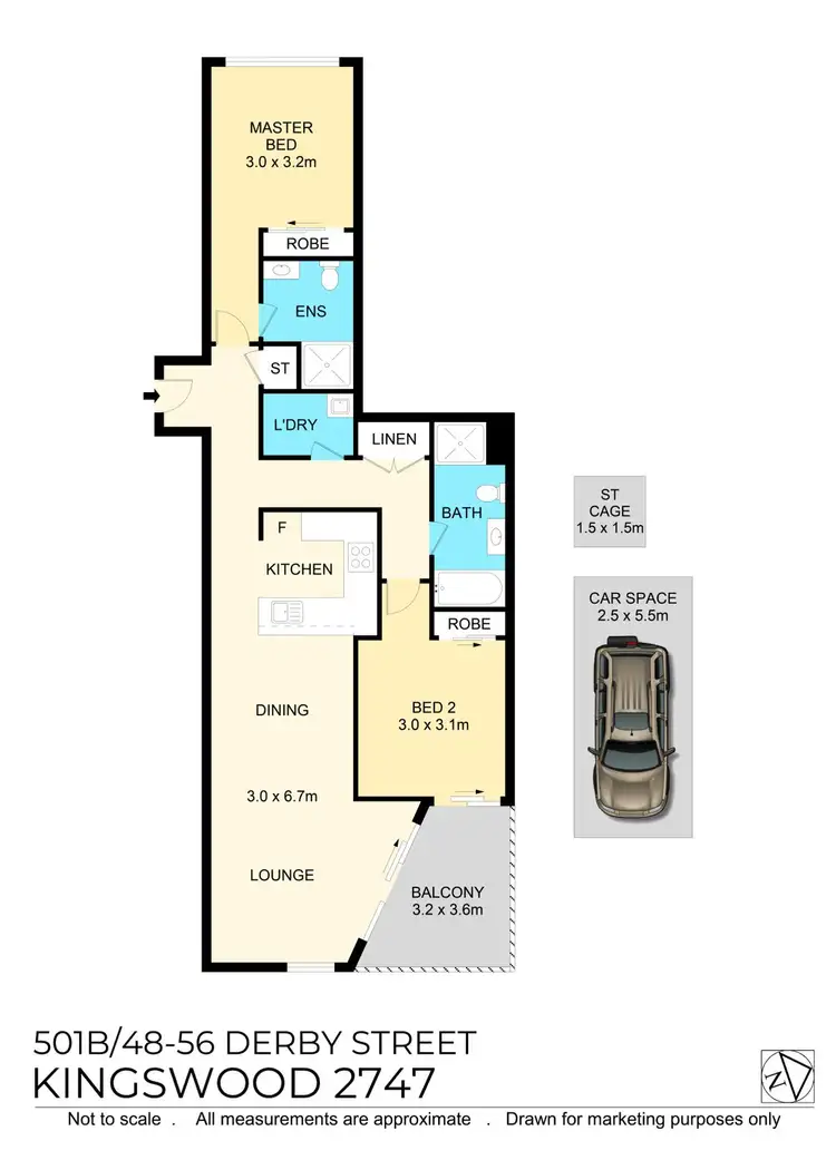 Floorplan of Homely unit listing, 501B/48-56 Derby Street, Kingswood NSW 2747