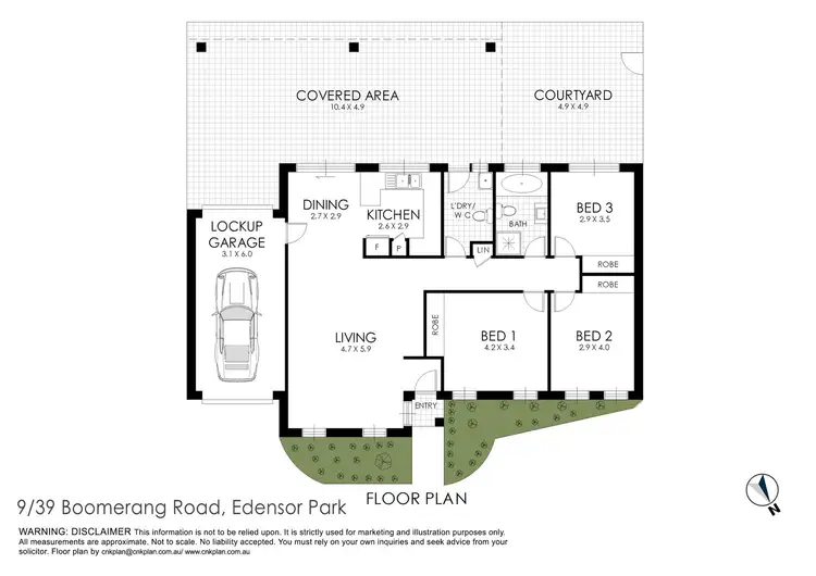 Floorplan of Homely villa listing, 9/39 Boomerang Road, Edensor Park NSW 2176