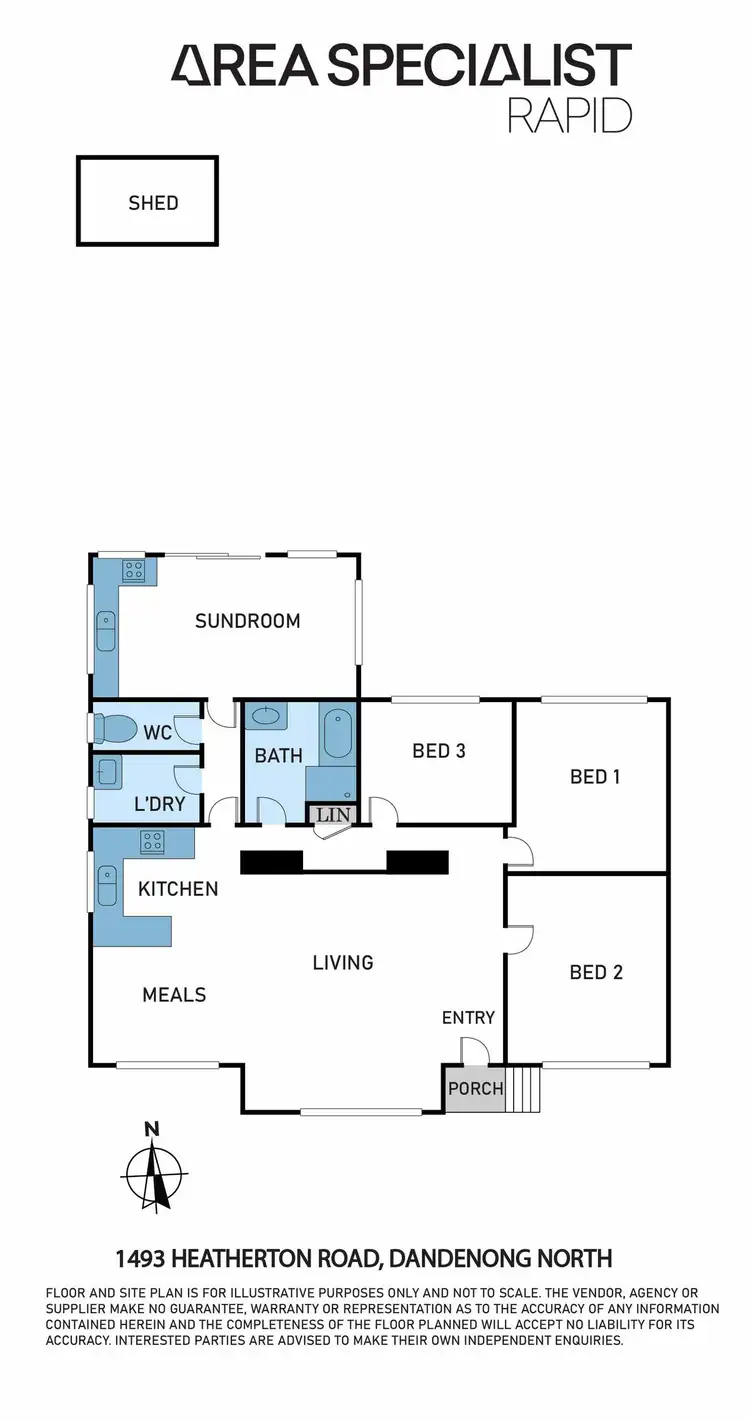 Floorplan of Homely house listing, 1493 Heatherton Road, Dandenong North VIC 3175