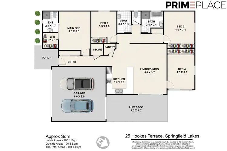 Floorplan of Homely house listing, 25 Hookes tce, Springfield Lakes QLD 4300