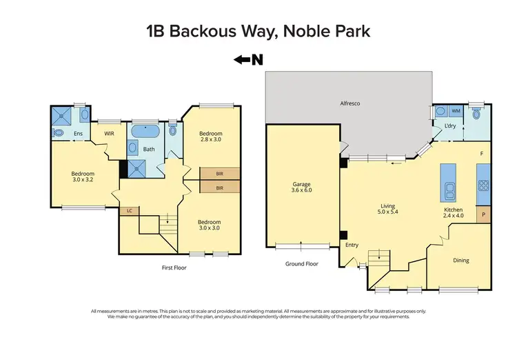 Floorplan of Homely townhouse listing, 1B Backous Way, Noble Park VIC 3174
