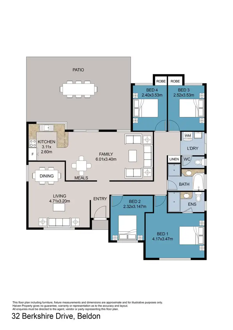 Floorplan of Homely house listing, 32 BERKSHIRE DRIVE, Beldon WA 6027