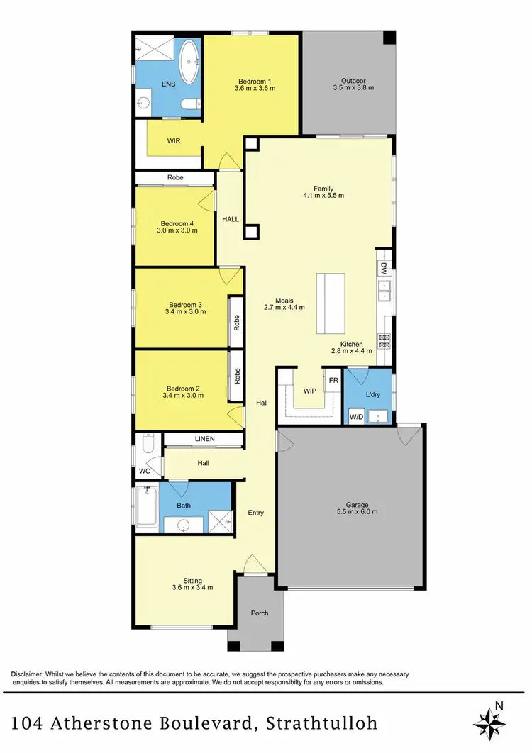 Floorplan of Homely house listing, 104 Atherstone Boulevard, Strathtulloh VIC 3338
