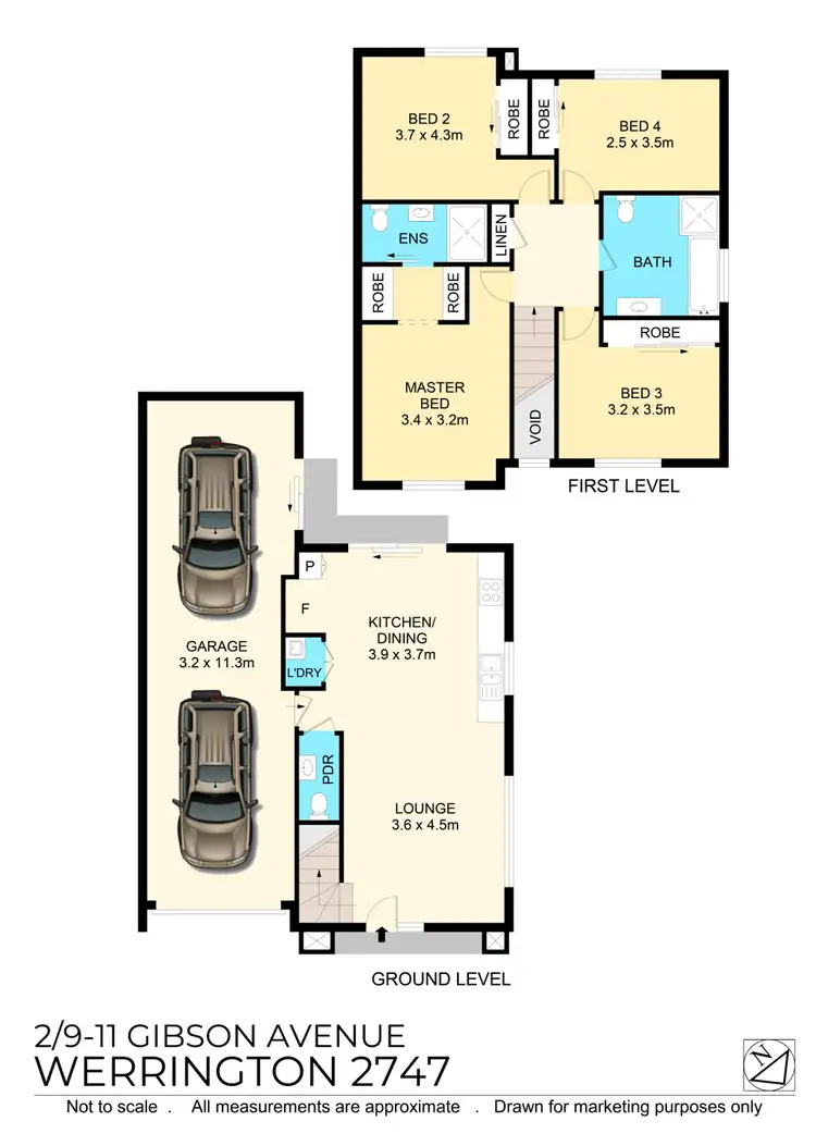 Floorplan of Homely townhouse listing, 2/9 Gibson Avenue, Werrington NSW 2747