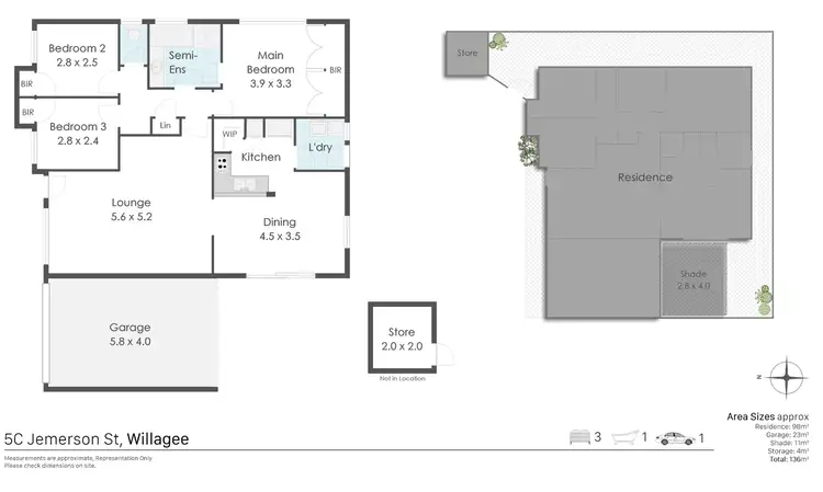 Floorplan of Homely villa listing, 5C Jemerson Street, Willagee WA 6156
